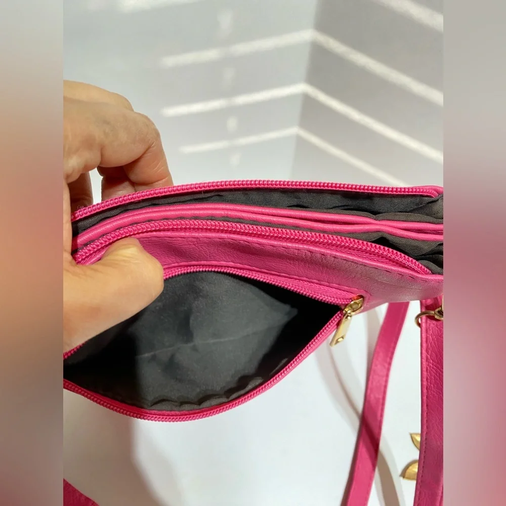 Metallic-Sheen Magenta Crossbody Bag -NWOT ♦️ - Picture 9 of 9